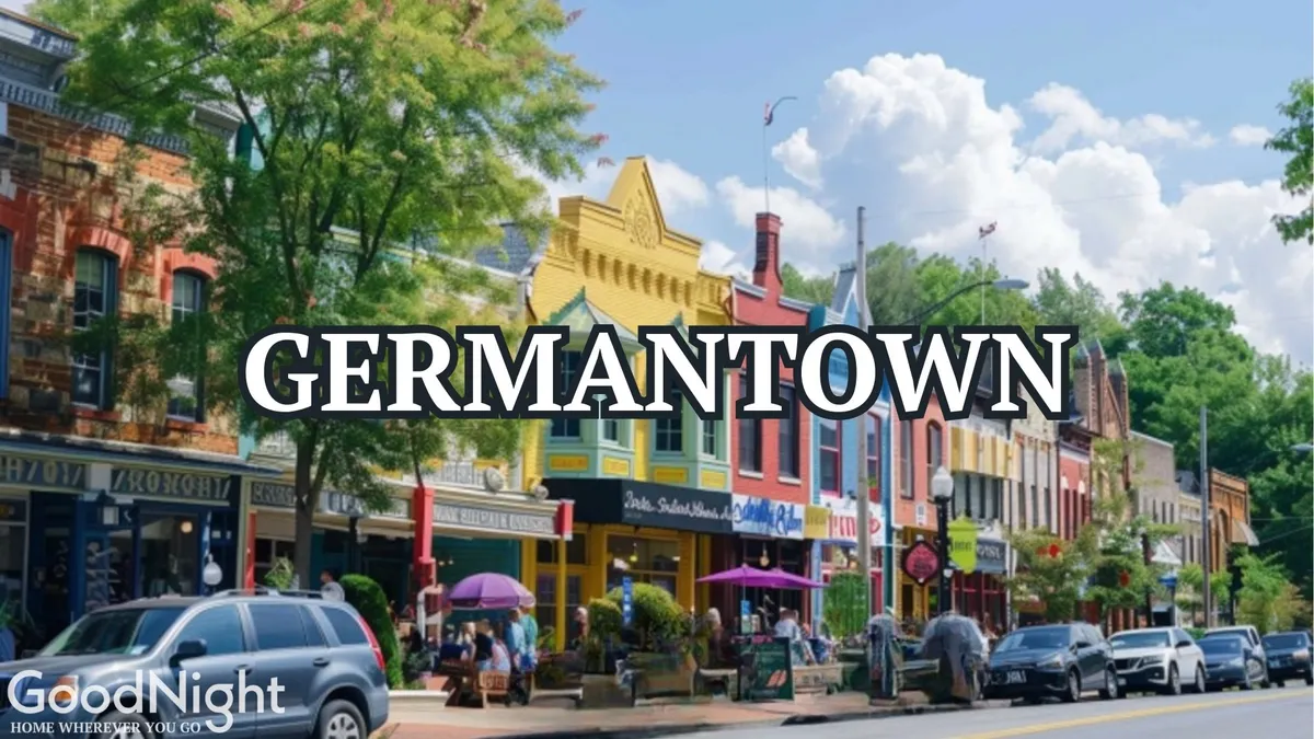A colorful, energetic scene of people dining outside along a tree-lined street filled with boutique storefronts. The image radiates a welcoming atmosphere, capturing the essence of spontaneous outings, people-watching, and easy access to Nashville’s local character.